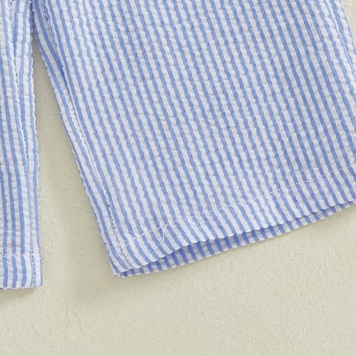 Easter Baby Boy Bunny Embroidery T-Shirt Plaid Pants Set