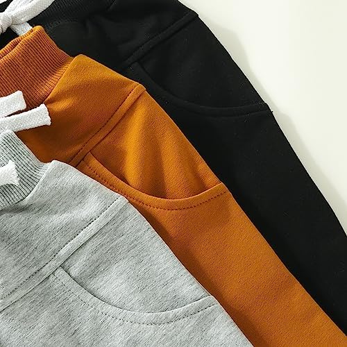 3-Piece Cozy Jogger Pants for Boys Elastic Waist Soft and Stretchy