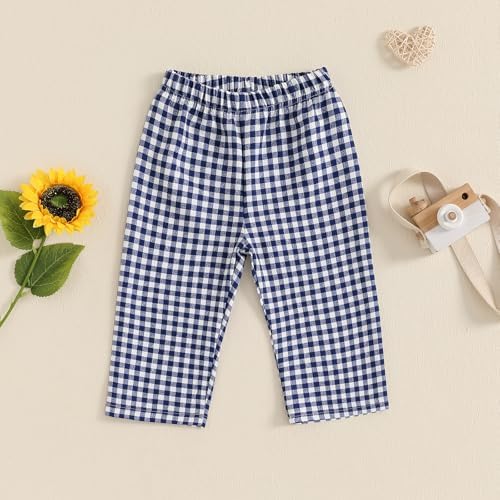 Biayx Baby Plaid Casual Pants