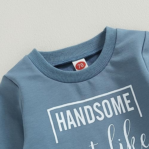 Toddler Fall Clothing Set Little Dude Dad Letter Sweatsuit Toddler Boys Fall Fashion