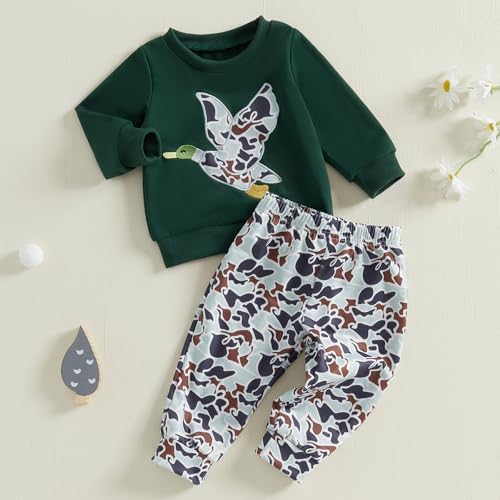 Boy Autumn 2PCS Outfit Sets LONG Slim Camouflage Pullover Camouflage Pants Sets