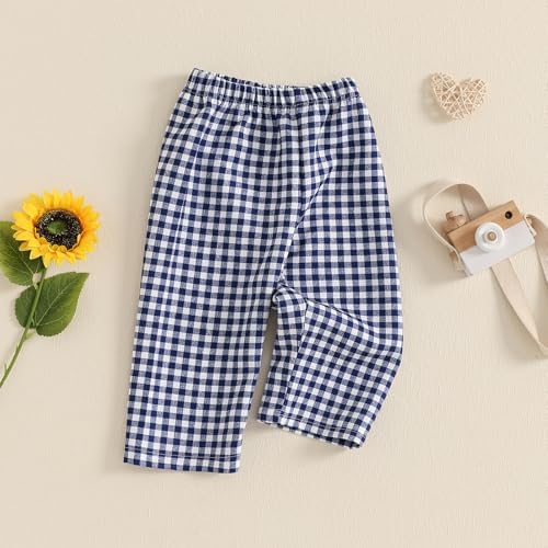 Biayx Baby Plaid Casual Pants