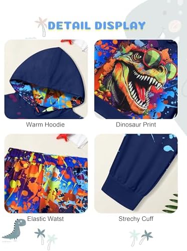 Cool Dinosaur Toddler Outfits Set - Long Sleeve Hoodie Pants
