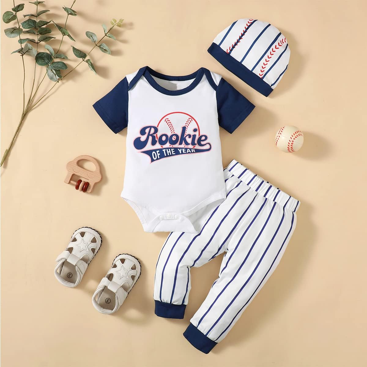 Baby Boy 1st Birthday Sports Baseball Outfit