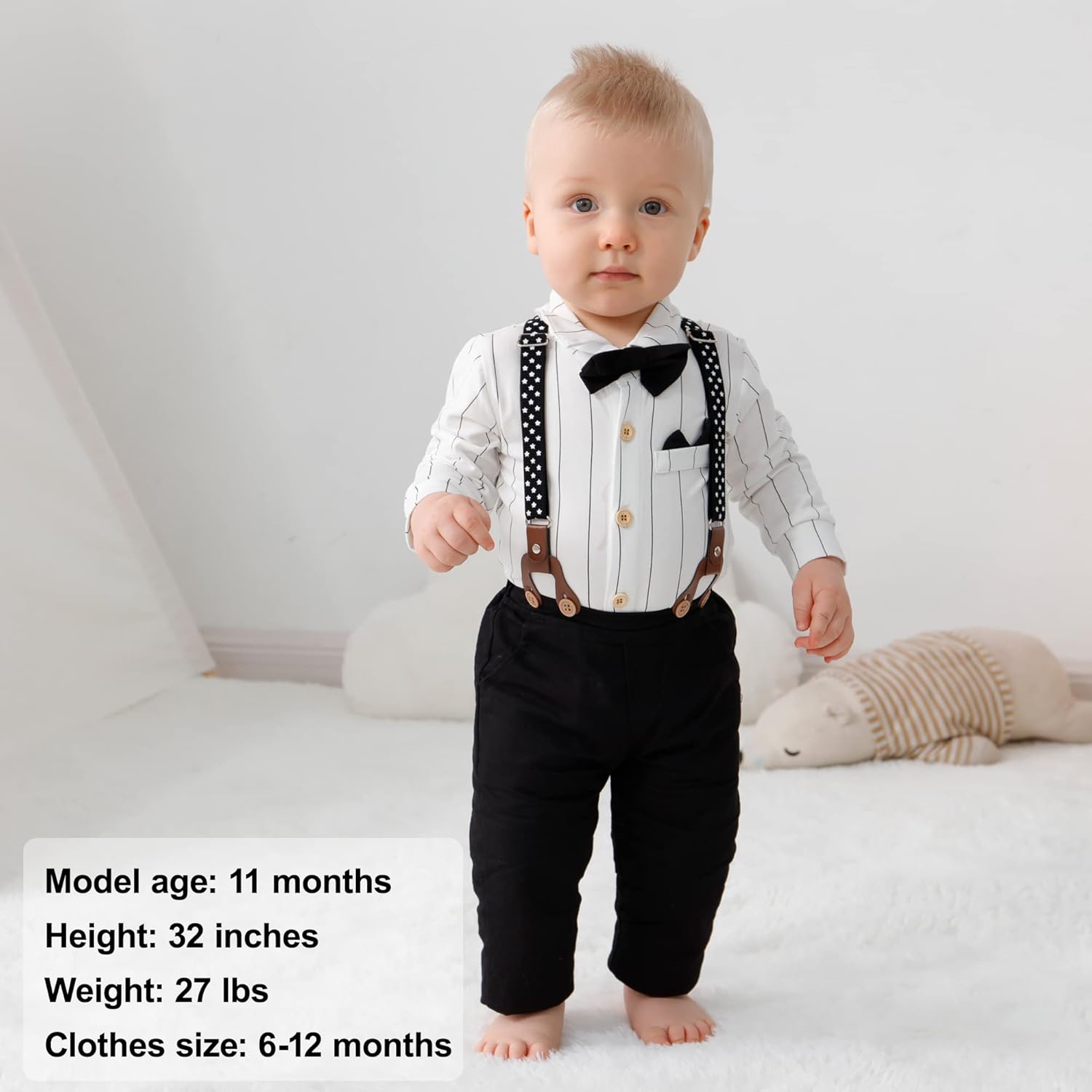 YALLET Boys Tuxedo Set 0-18M