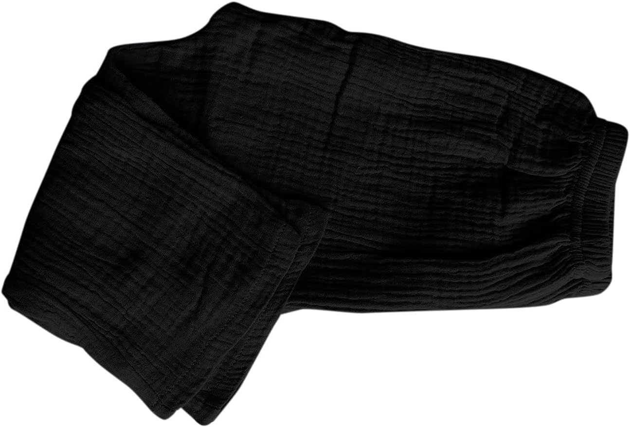 ZHEMO - extbfSkyler Black Solid Pleated Harem Pants for 6M-6T Boys
