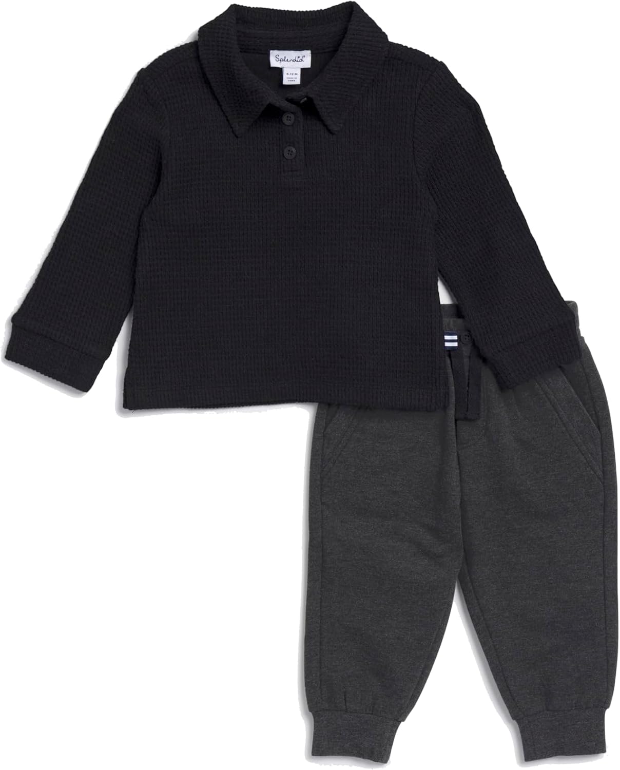 Splendi Baby Boys Texture Long Sleeve Set