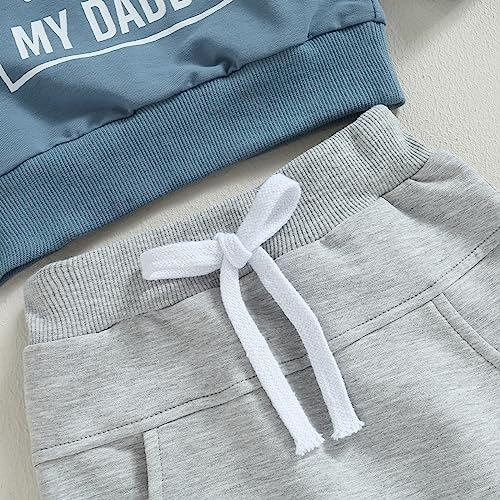 Toddler Fall Clothing Set Little Dude Dad Letter Sweatsuit Toddler Boys Fall Fashion