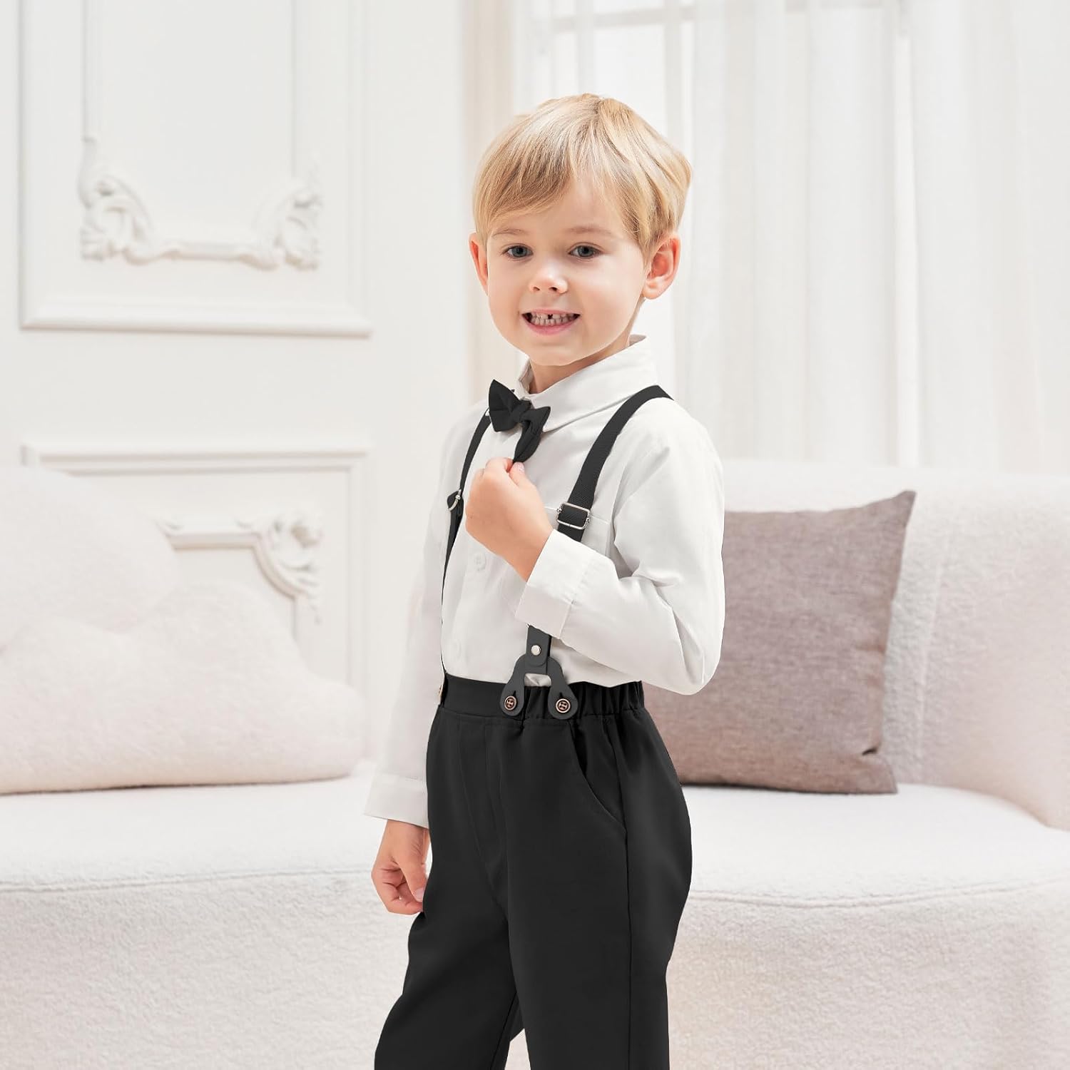 Perfect Toddler Boy Outfit 12M-8Y Cotton Button Down Pants Set
