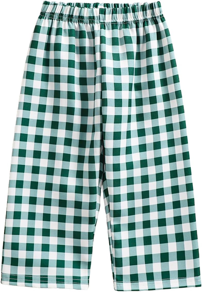 Biayxms toddler wide leg plaid pants boys girls