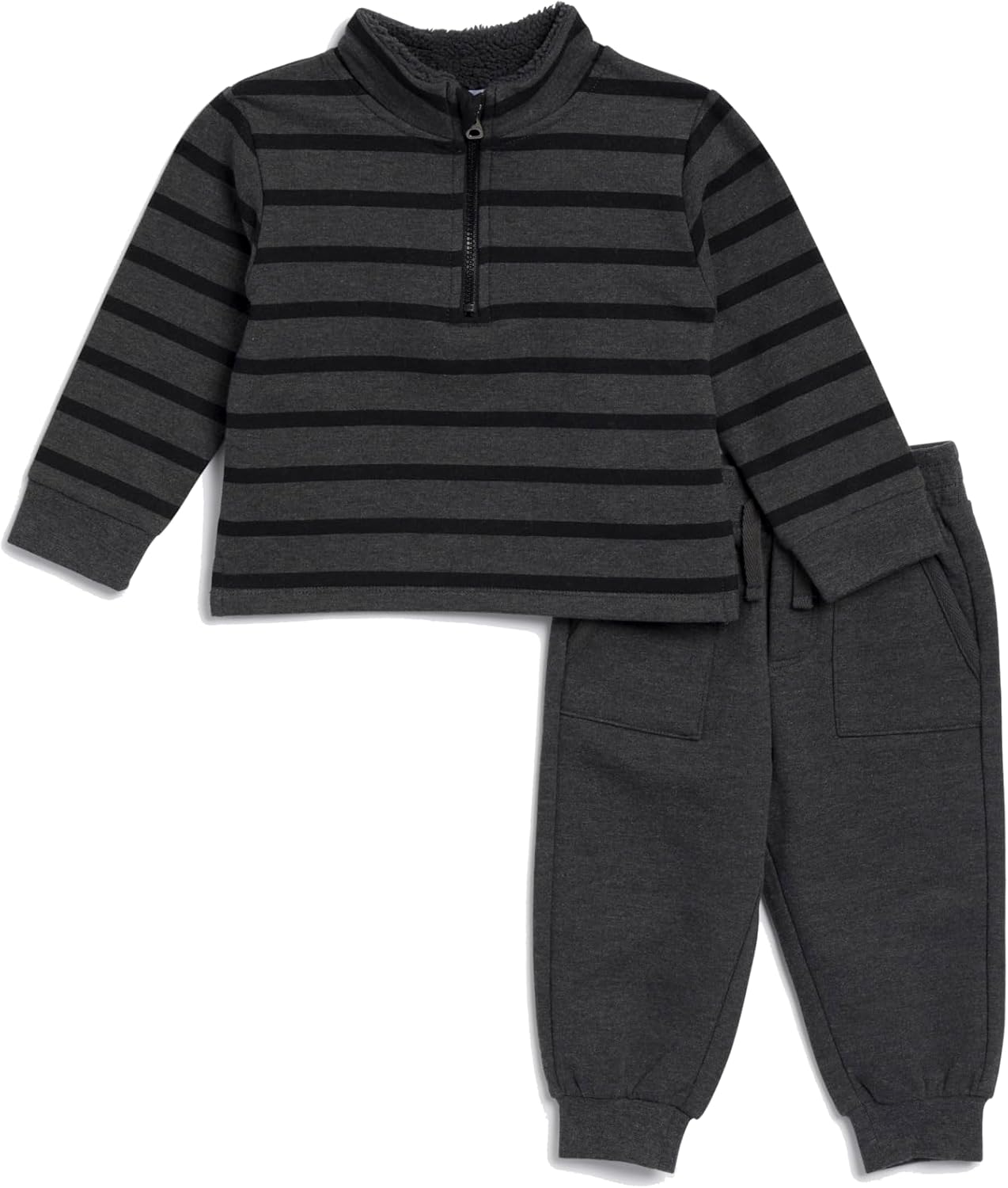 Splendid Stripe Half-Zip Long Sleeve Set for Baby Boys
