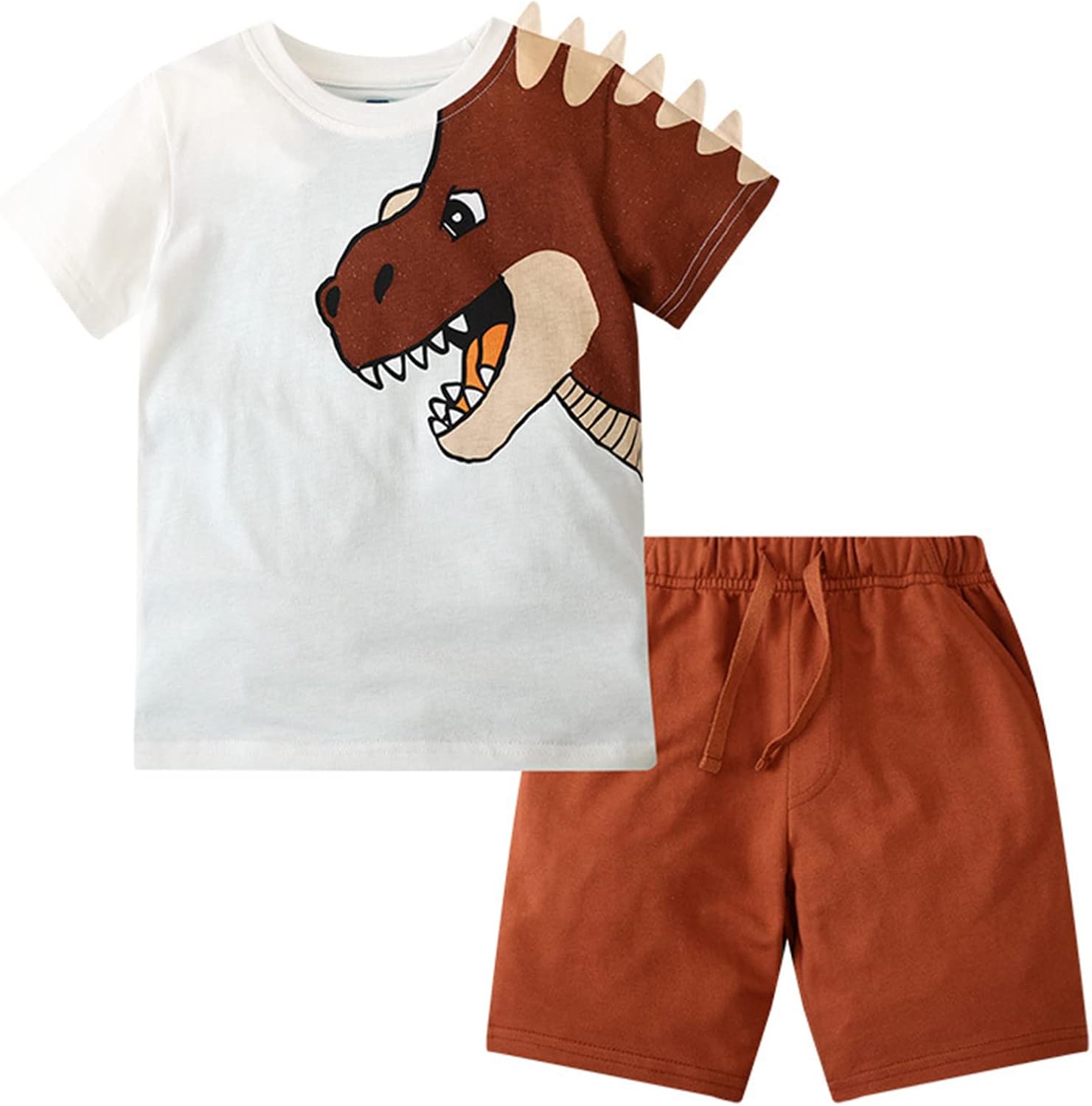 Dinosaur Cartoon T-Shirt Pants Set for Babies