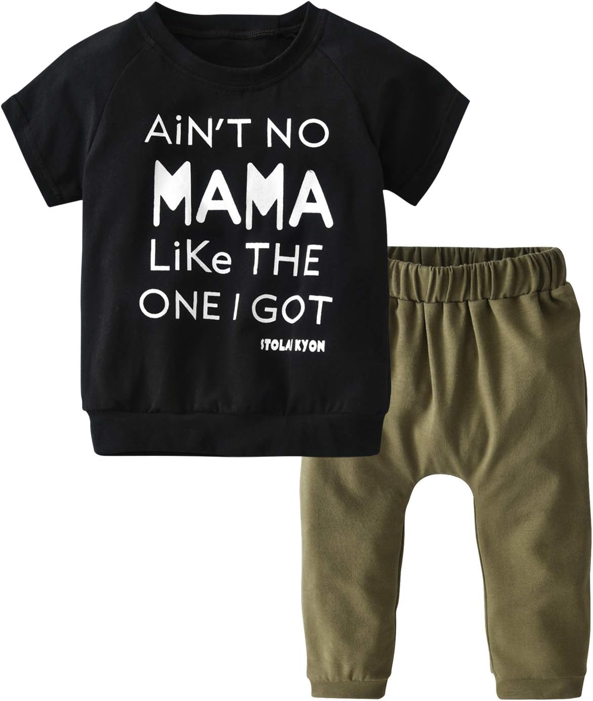 Eghunooy Toddler Boy Letters Printed Tanks Pants Set