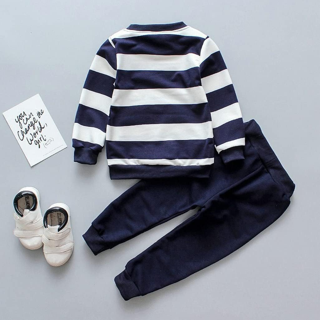 Striped Bear Outfit Soft Cotton Toddler