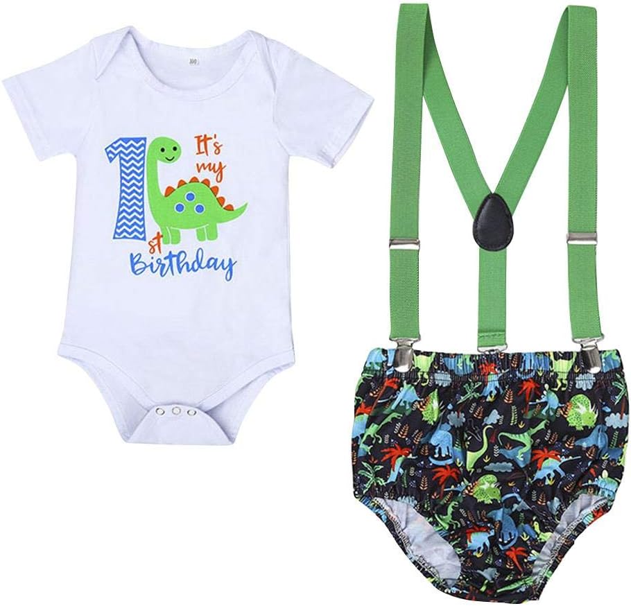 ODASDO Baby Boy 1st Birthday Party Diaper Smash Outfit Set