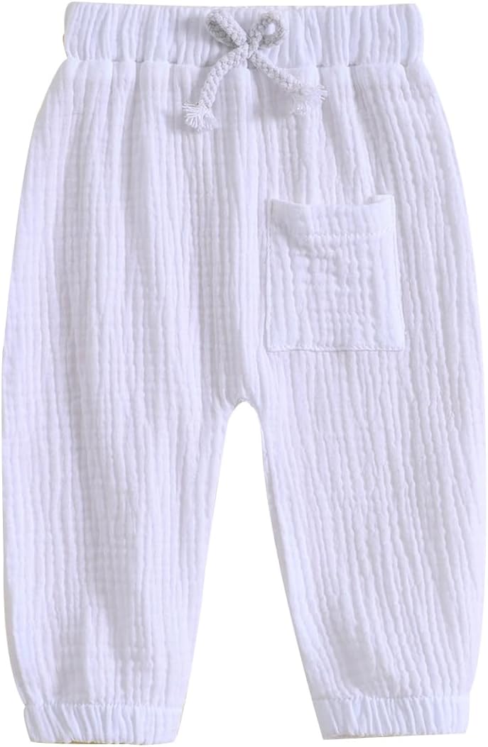 Ultra-soft cotton combinations toddler boys girl drawstring waistpants