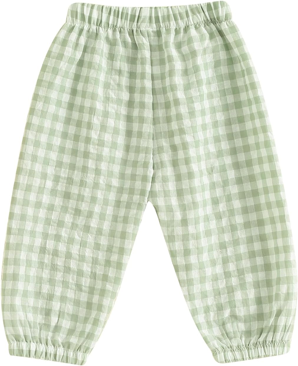 Checkered Baby Pants with Elastic Waistband