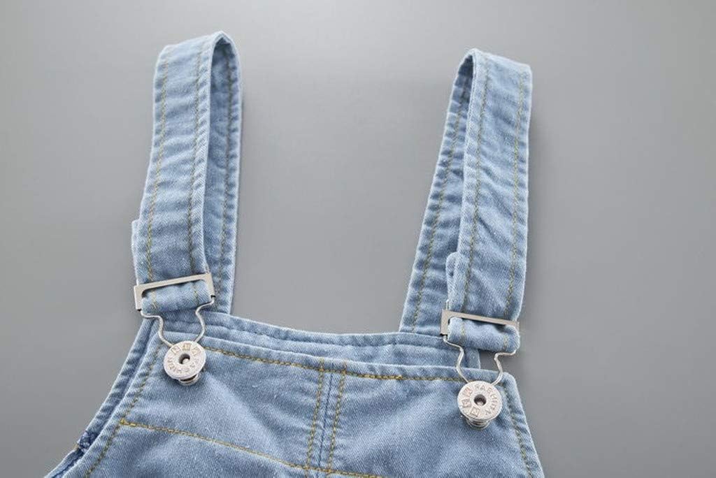 Hfolob Baby Boys Girls Denim Suspender Trousers