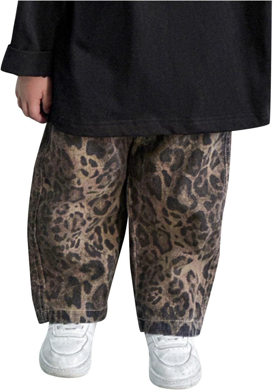 Little Baby Boys Leopard Denim Pants Y2K Streetwear Bottoms