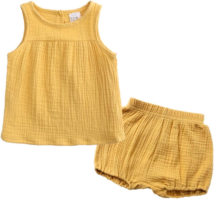 Perfect 2Pcs - Kids Tales Cotton Linen Outfits for Babies