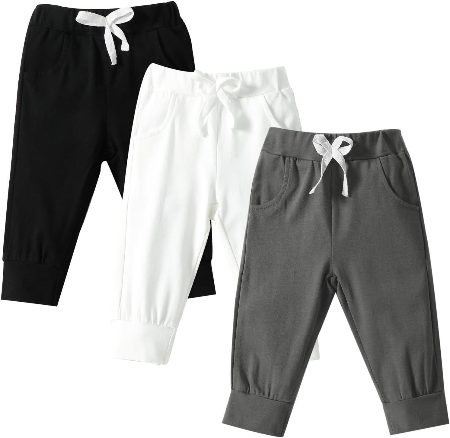 Adorable Toddler Jogger Pants with 3 Packs for Baby Boys