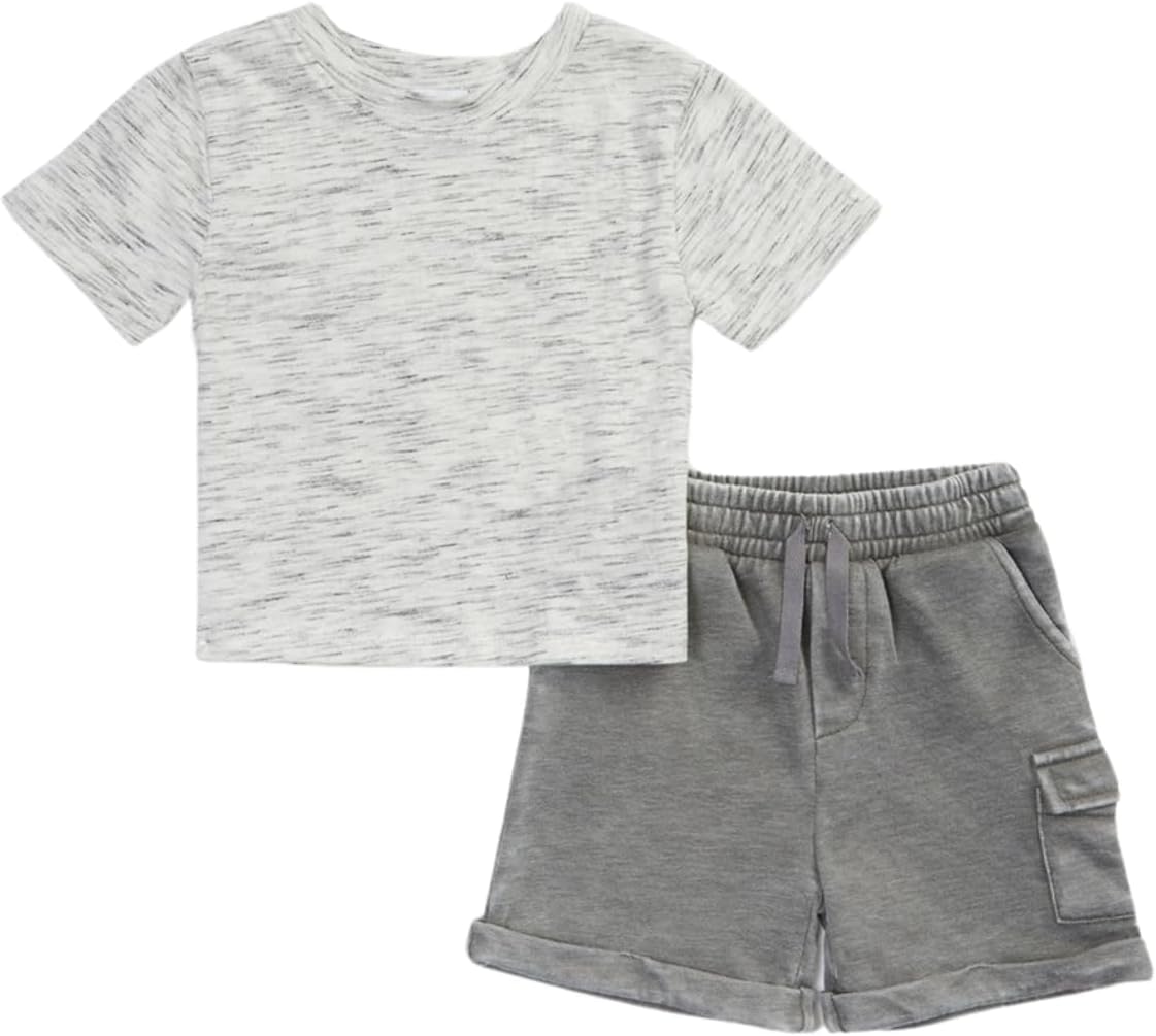 Splendid Baby Boys shadow heather tee short set