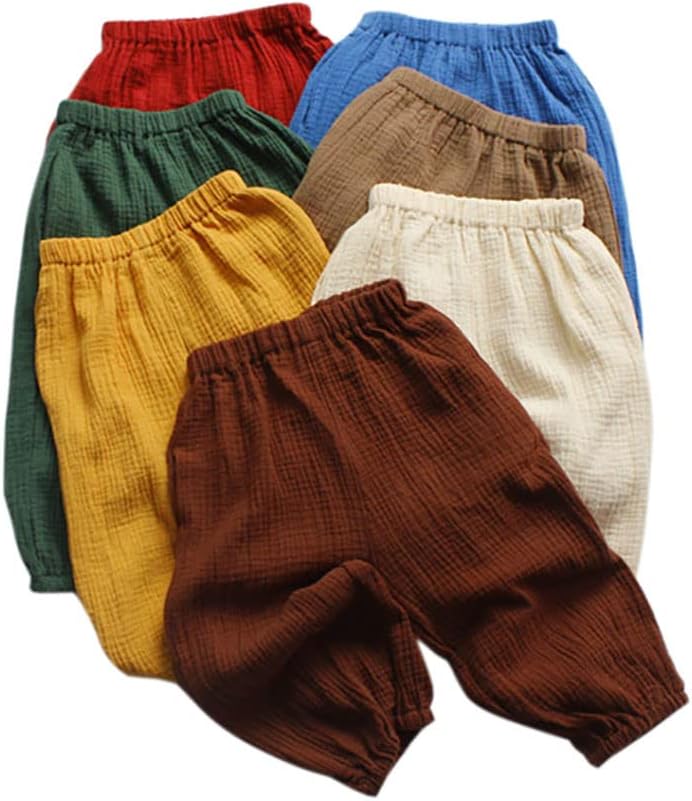 HDLEXD Toddler Basic Cotton Linen Harem Pants