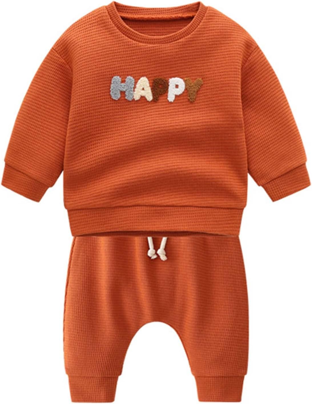 Baby Boy Girl Autumn Winter Knit Cotton Long Sleeve Pants Set