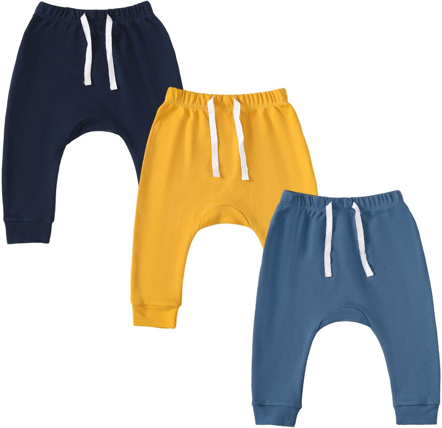 SOBOWO Newborn Baby Girl 3-Pack Joggers