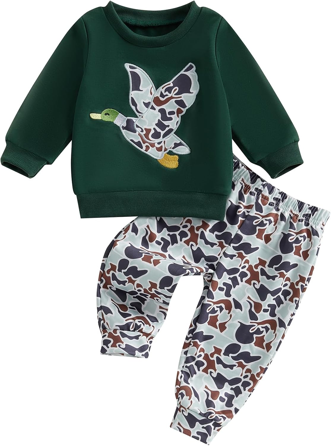 Boy Autumn 2PCS Outfit Sets LONG Slim Camouflage Pullover Camouflage Pants Sets