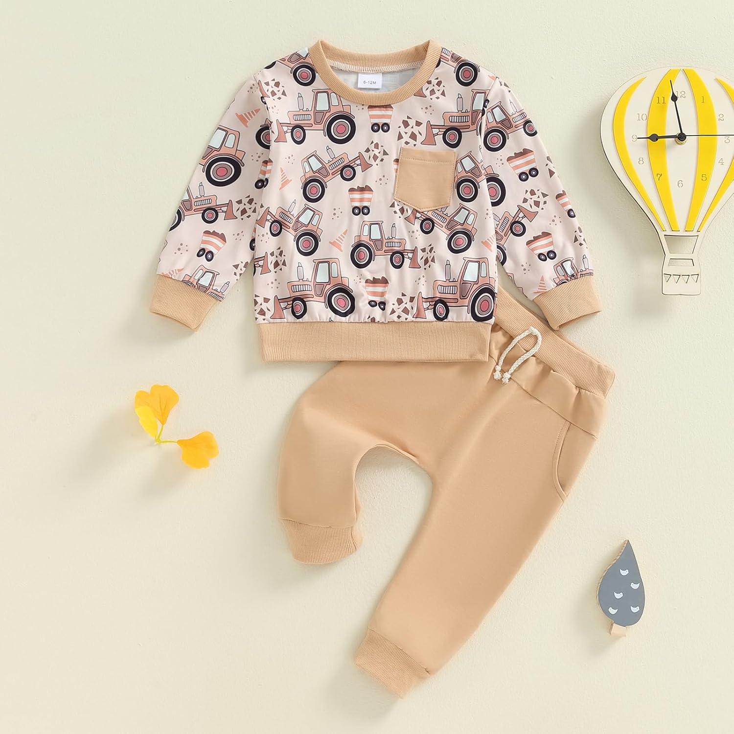 Perfect Toddler Boys Fall Outfit Stylish Cartoon Print Comfortable Mismatched Dads Set