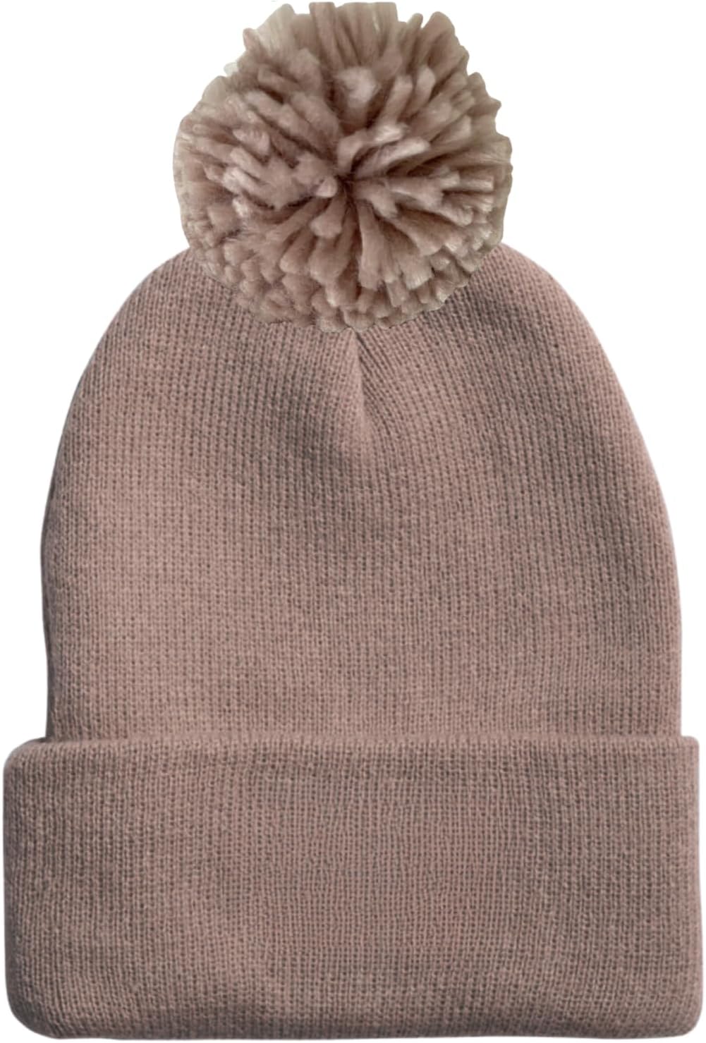 Chloeien Baby Beanie with Pom Pom Trim For Baby Boys