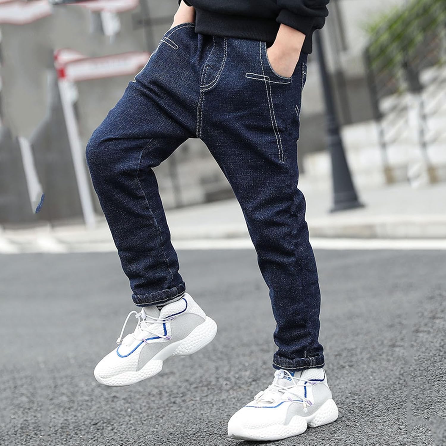 UNISEX BOYS BLOGT RIPPED DENIM PANTS