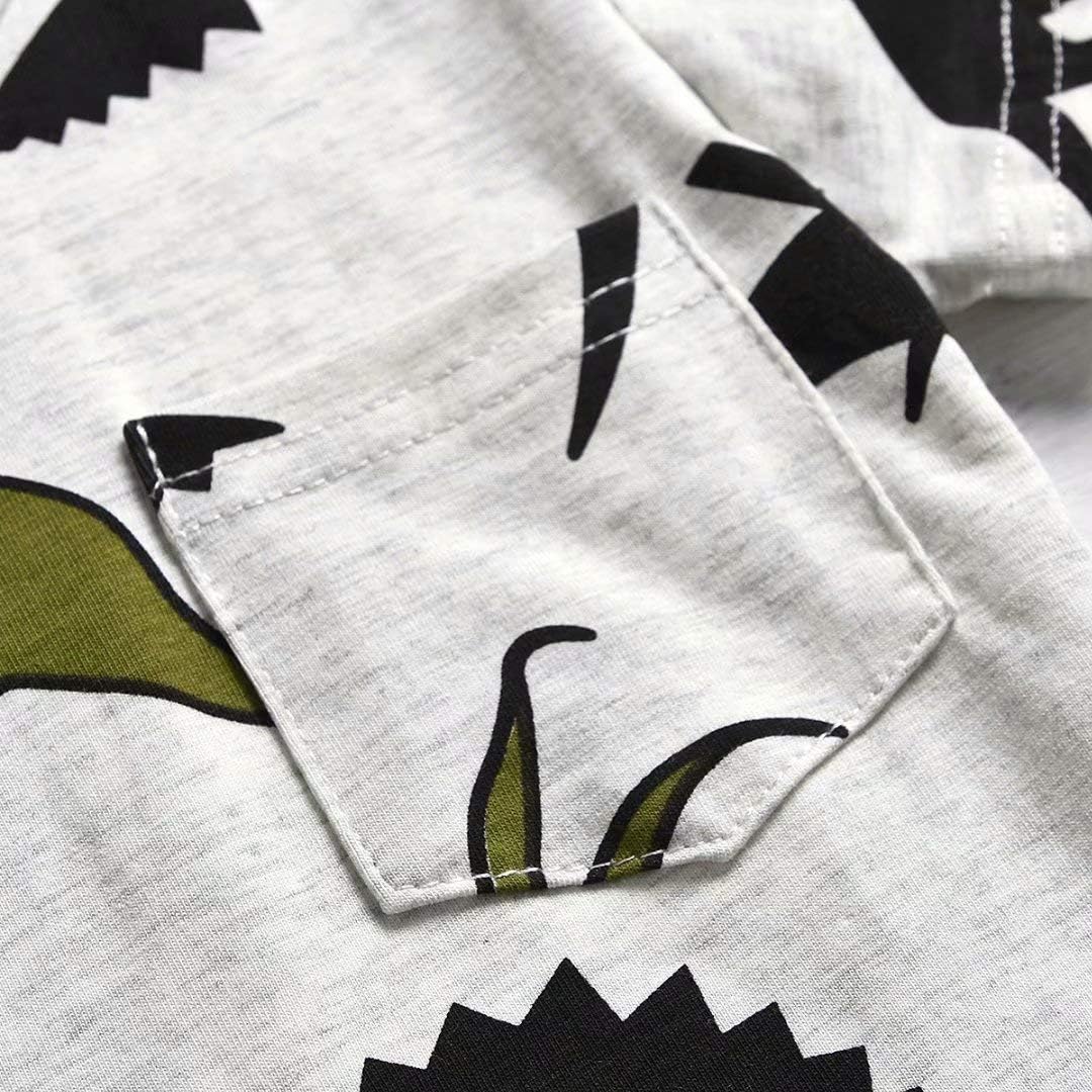 Tepuce Boys Dinosaur T-Shirt and Shorts Summer Outfit for Toddlers