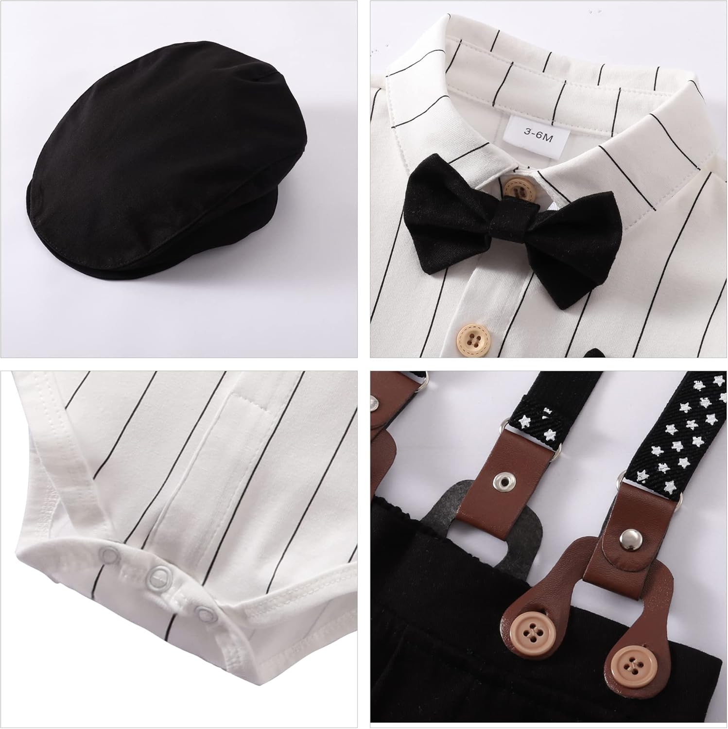 YALLET Boys Tuxedo Set 0-18M