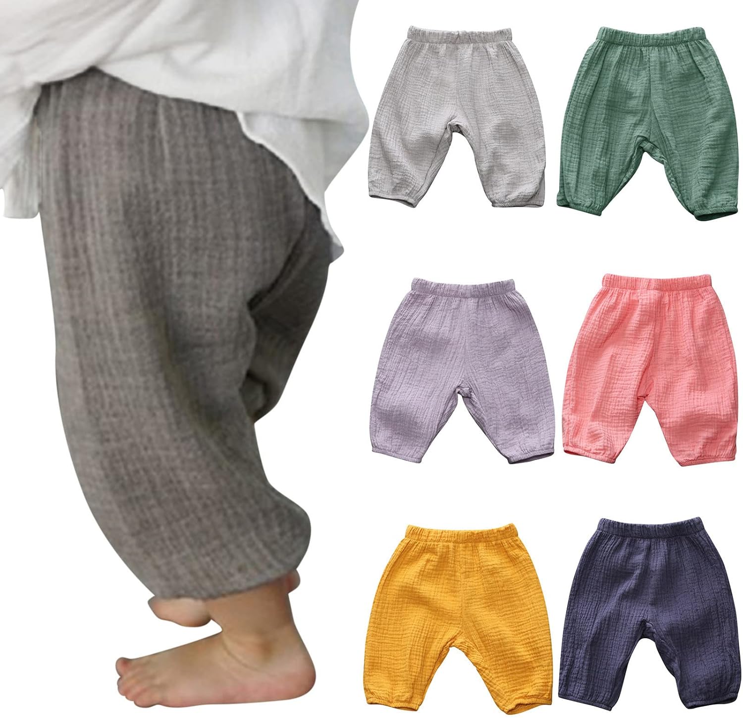 Elastic Basic Long Pants Bloomers for Toddler Kids and Baby Boys