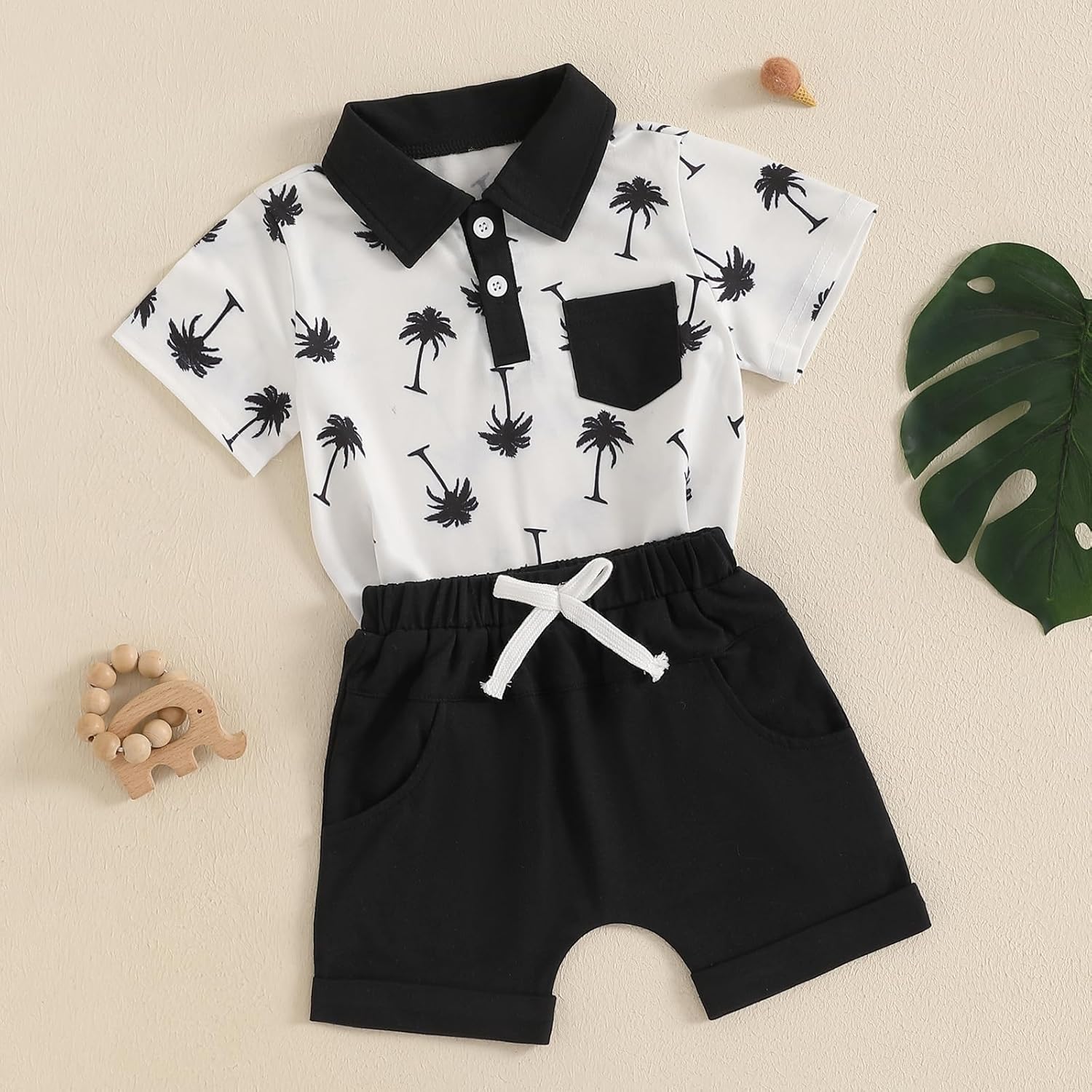 Coconut Tree during the day toddler boys set