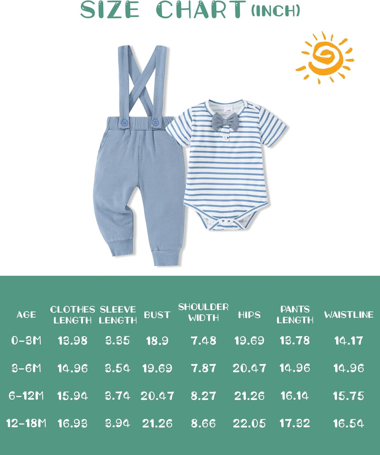SanMio 0-18 Mo Lunar Baby Boy ROMPER SUSPENDER SET