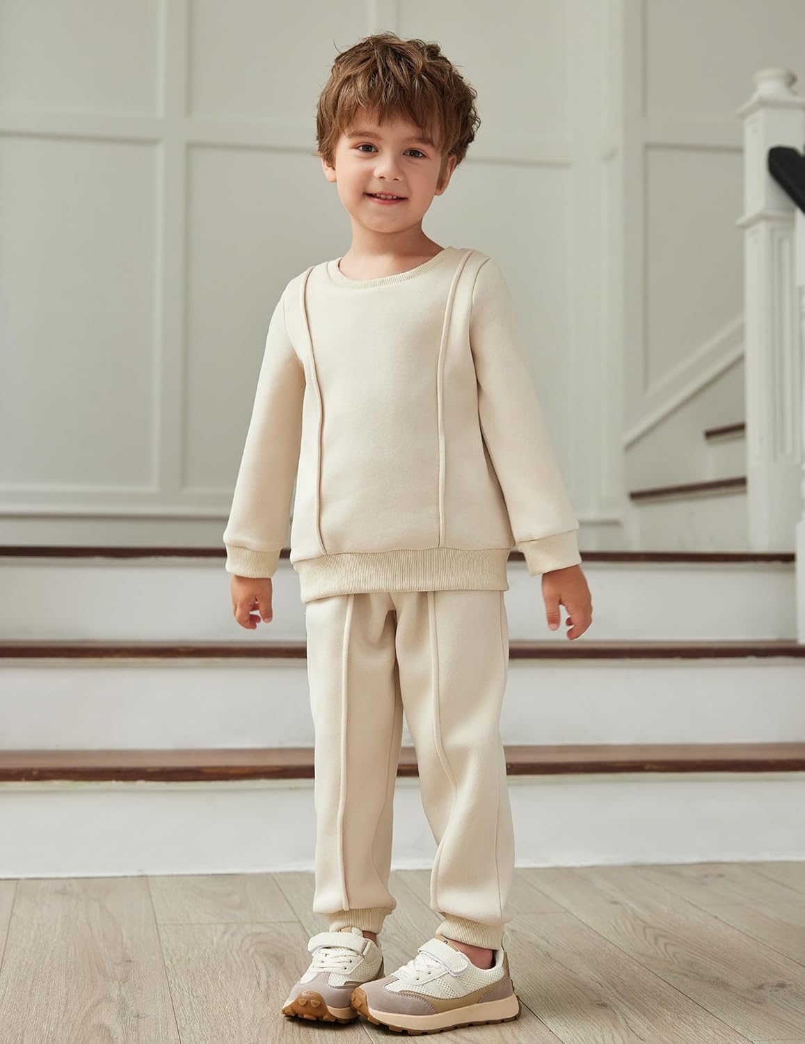 Arshiner Boys Round Neck Long Sleeve Set Trendy Cozy for Kids