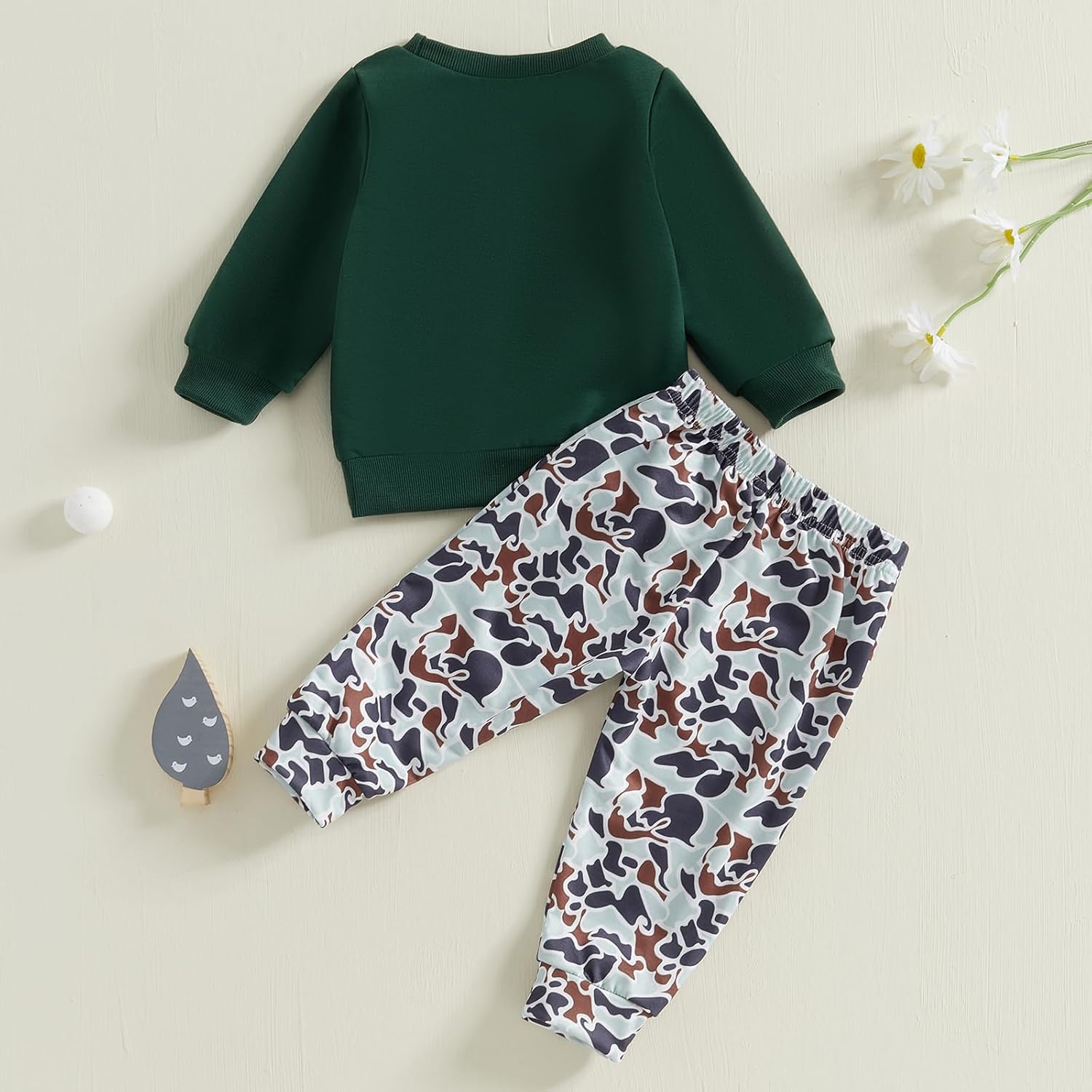 Boy Autumn 2PCS Outfit Sets LONG Slim Camouflage Pullover Camouflage Pants Sets