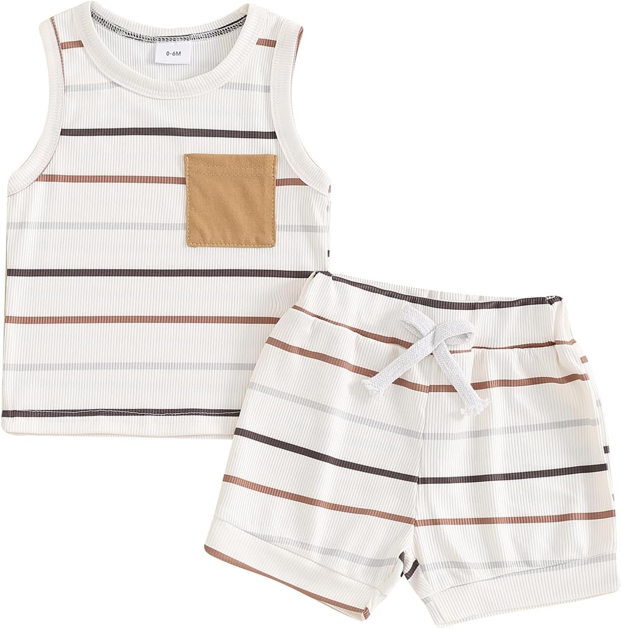 Bowanadacles Baby Boys Dinosaur Short Sleeve Vest and Shorts Set