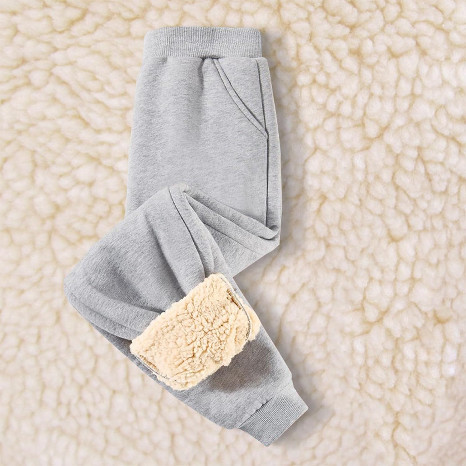 Thickened Warm Sweatpants for Toddlers Unisex Fit Elastic Waist WinterComfort