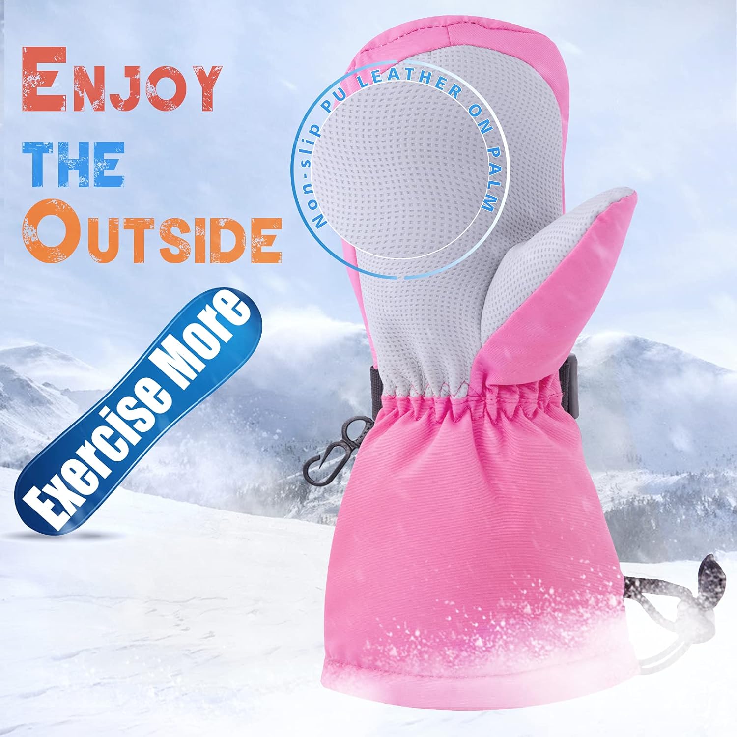 BAVST Waterproof Kids Gloves for Winter Sports Ages 1-5