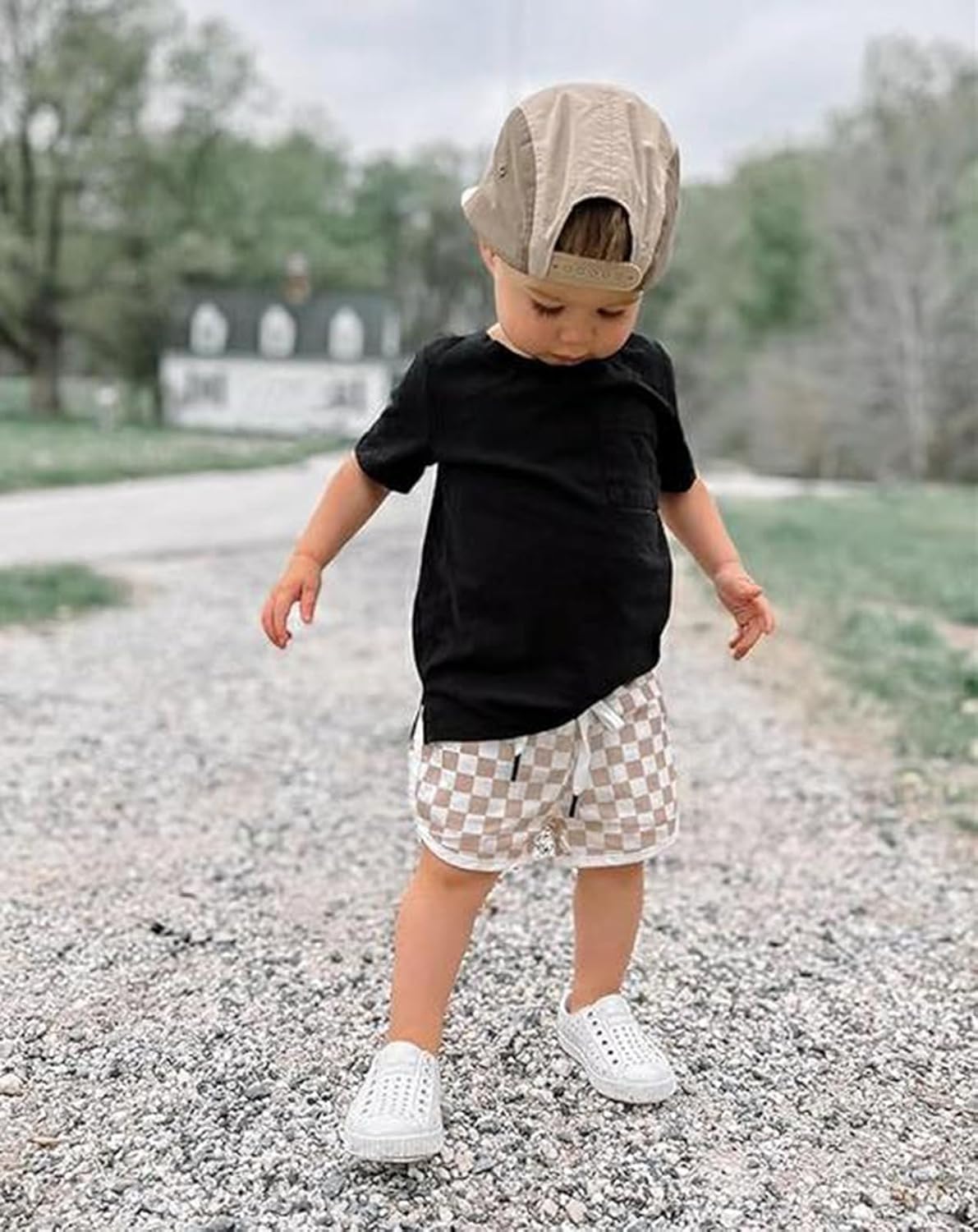 Brainy Checked Cotton Joggers for Infant Boys