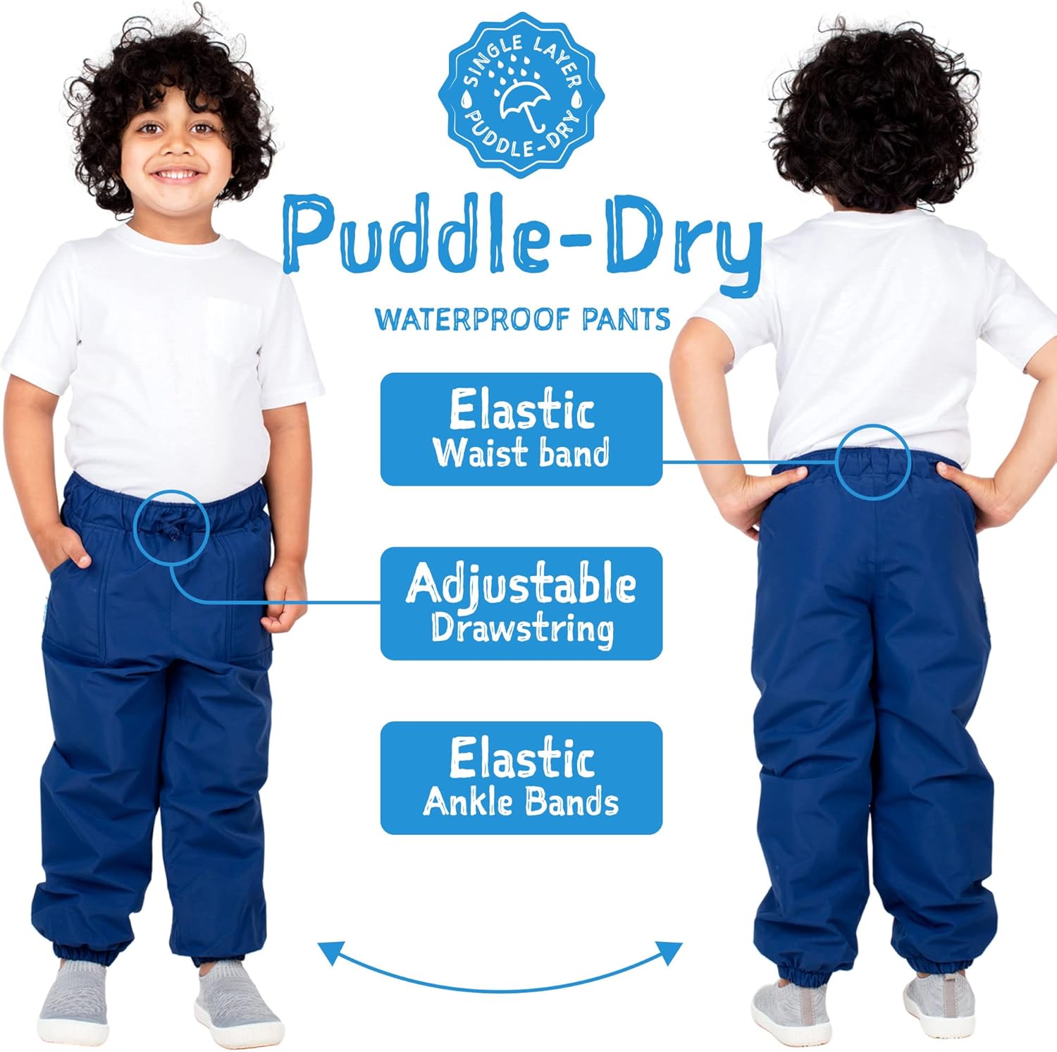 JAN JUL Waterproof Rain Pants for Boys