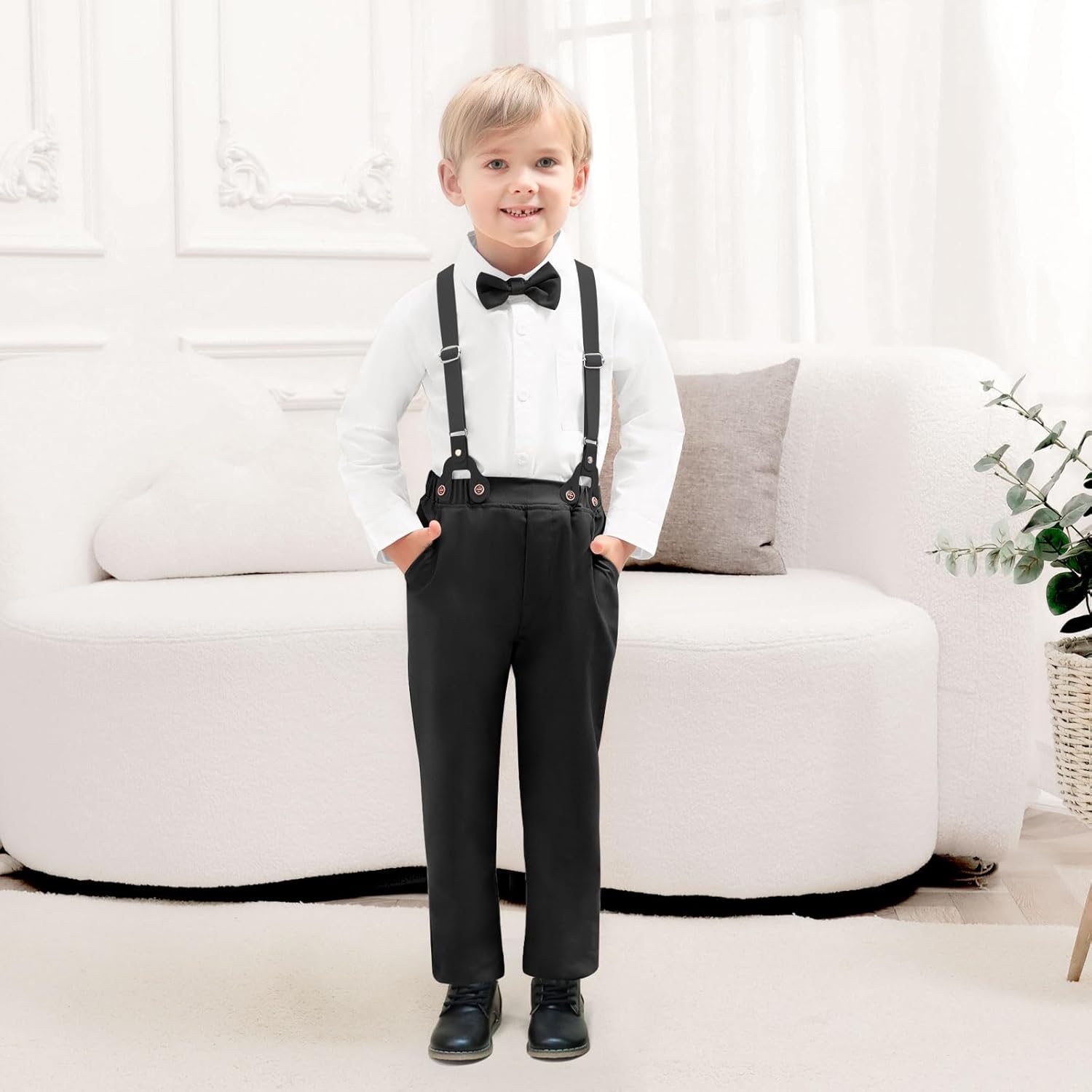 Perfect Toddler Boy Outfit 12M-8Y Cotton Button Down Pants Set