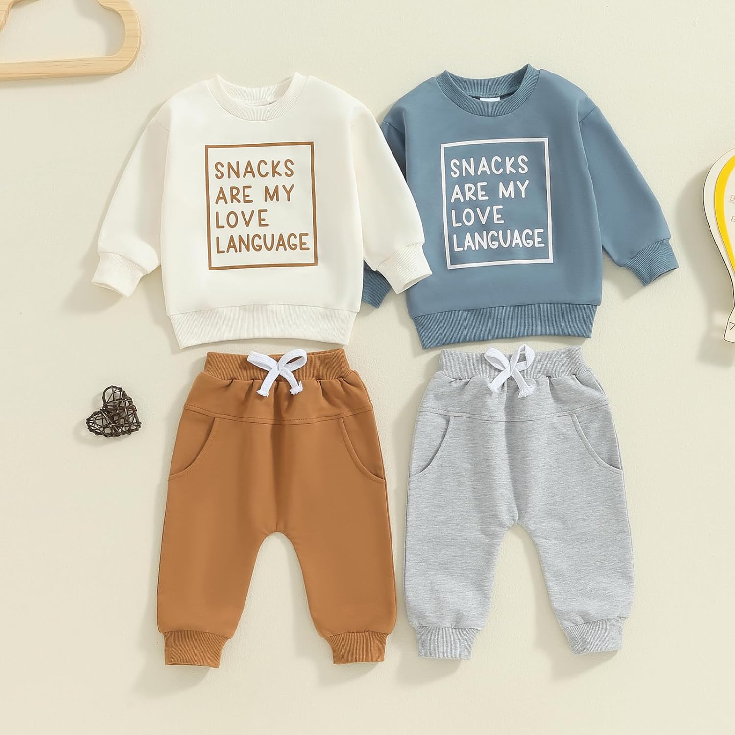 Toddler Set Letter Print Winter Outfit for Baby Boys