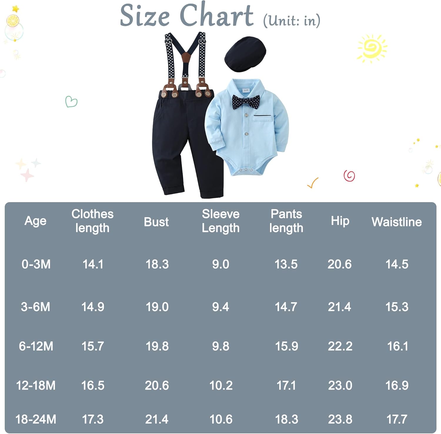 ZOEREA Baby Boy Outfit 0-24M