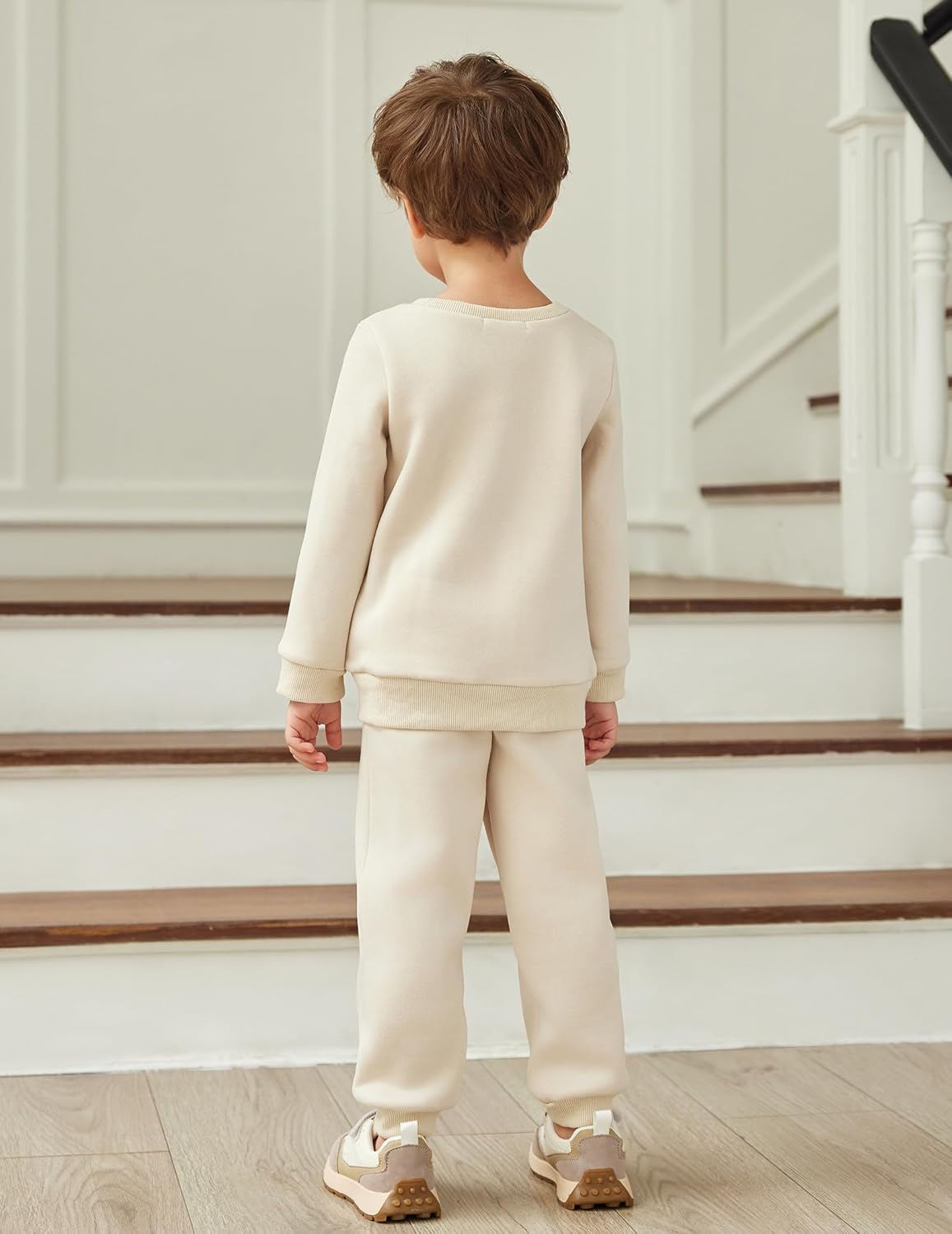 Arshiner Boys Round Neck Long Sleeve Set Trendy Cozy for Kids