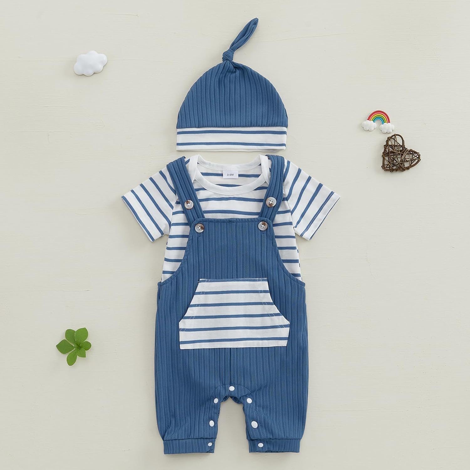 Newborn Boy Stripe Romper